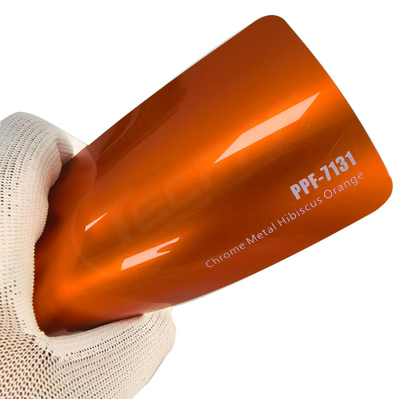 PPF-7131 Chrome Metal Hibiscus Orange Color Paint Protection Film dla samochodów
