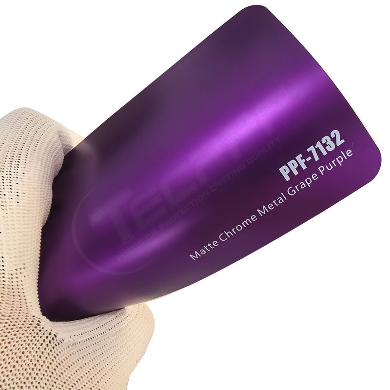 PPF-7132 Maty Chrome Metal Grape Purple Color Film Ochronny Farby Do Odrzucenia Samochodu
